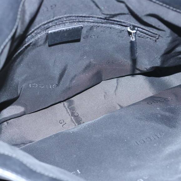 GUCCI Bamboo Hand Bag Leather 2way Black 001 1638 Auth 65305 - Picture 11 of 16